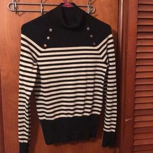 WHBM gold and black striped sweater.